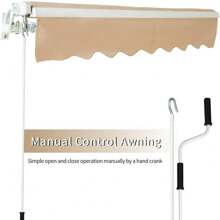 Patio Awning Manual Retractable Sun Shade Canopy Outdoor Deck Shelter 4 Size - 8.2 x 6.5 Feet - View 4