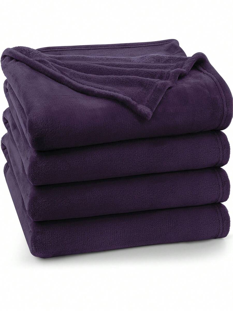 Utopia Bedding Manta de Felpa - Manta de cama de lujo de 250 g/m² - Cubierta de microfibra ultra suave y antiestática - Cálida y acogedora manta de pelusa - Morado - Morado - Ver 1