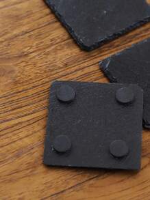 Personalized Stone Coasters, Engraved Drink Coasters, Wedding Gifts, Customized Slate Coasters, Letter Housewarming Gifts, Beverage Coasters, Desk Coasters, Gifts For Dad, Christmas & New Year Gifts,Brunch-Ready,Chic Design - Square (10*10cm) - View 5