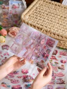1pc Girl Series PET Scrapbooking Sticker Set Back To School - one-size - View 5