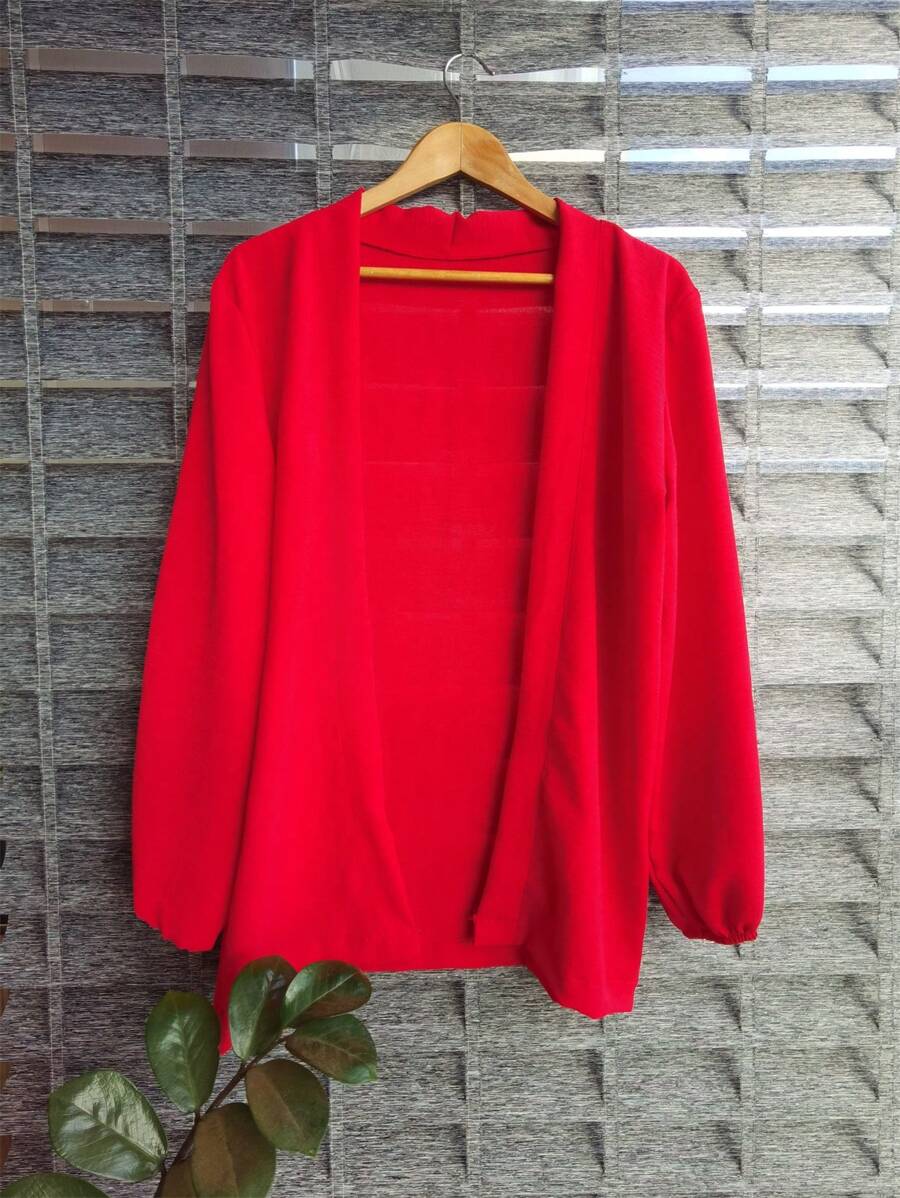 Women's Kimono Blouse Cardigan Kimono Dune Beach Cover-Up New Year Red And Yellow - 紅色 - 查看 1