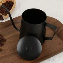 1 件不锈钢细口咖啡壶带盖黑色长口手冲咖啡壶，挂耳式设计，非常适合露营、家用和咖啡分享，便携式冲泡工具，非常适合精准咖啡冲泡和特色冲泡，重返校园 - 彩色 - 查看 3