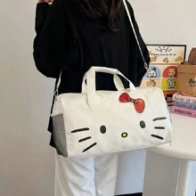 Sanrio Hello Kitty Sanrio Large Capacity Leather Handbag Anime Decorate Accessories Kitty Cat Shoulder Bag Storage Toys Tote Bags For Travel Gift Back To School