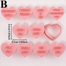 10/5PCS Valentine's Day Heart Biscuit Cutters 3D Embosser Set For DIY Cartoon Biscuit Molds, Pressable Biscuit Stamps, Pastry Bakeware For Baking And Decorating, Kitchen Accessories For Creative Treats, Perfect For Valentine's Biscuit, Cakes, And Special Occasion Desserts - Multicolor - View 11