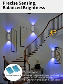 Colourful Ambience Intelligent Sensor Night Light, 7-Colour Gradient Light Effect, Phantom Effect, Intelligent Sensing, TYPE-C Charging, Ultra-Long Life, Magnetic Installation - White - View 7