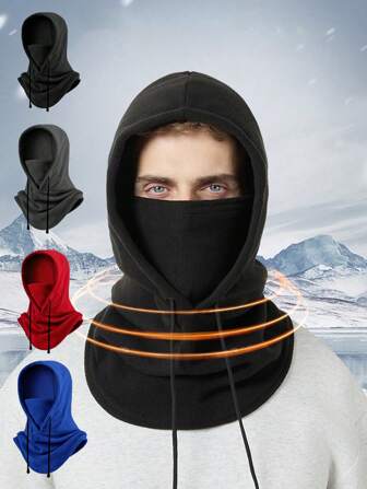 1 Pc Winter Windproof Ski Mask, Men's Ski Mask Women's Hood Full Face Mask Breathable Sports Mask Windproof Warm Fleece Adjustable Men's Winter Face Mask ,Outdoor Riding Warm Neck Protector