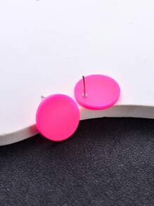 1 Pair Acrylic Frosted Geometric Earrings For Women, High-End Party/Festival Stud Earrings - Round - View 15