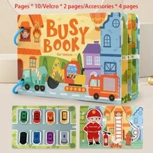 Children's Christmas Gift Paste Book Quiet Book Cognitive BookEnlightenment Early Education Cartoon Quiet Sticker Book Cognitive Quiet Book Animal Ocean Quiet Book Quiet Sticker Book Tear Pull Paste Quiet Book - Multicolor - View 16