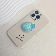 1 pieza Soporte de teléfono con forma de tortuga luminosa, elaborado en material ABS, pequeño, plegable y retráctil, adecuado para smartphones, soporte de teléfono creativo, ideal como regalo para amigos, compatible con iPhone y teléfonos Android, regalo para cumpleaños, familia y amigos, agarre de teléfono deslizante, accesorios de teléfono