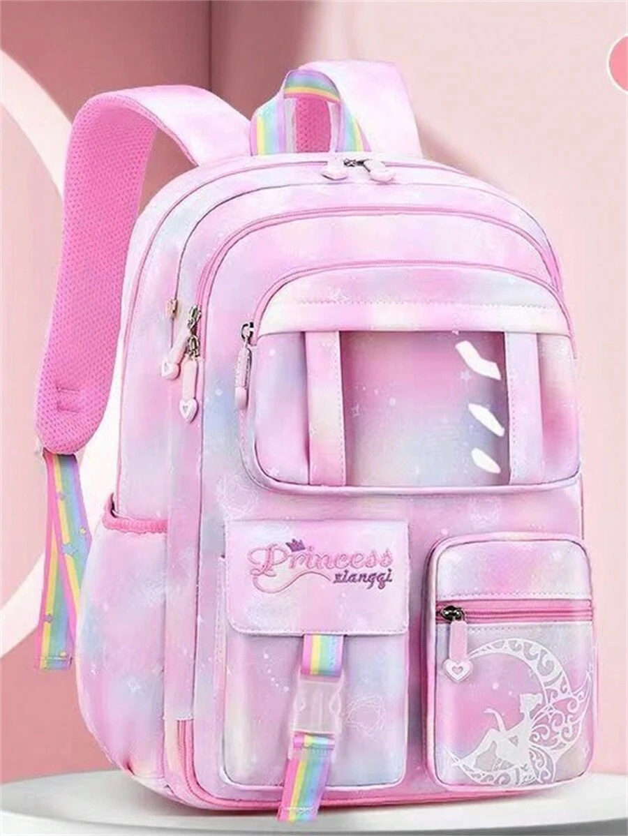 New Korean Version Girls School Backpack Spine Protector For Girls Ultralight Refrigerator Style Mini Backpack With Door Opening New Model 2024 - Hồng - Xem 1