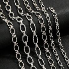 1m Stainless Steel Cuban Chain Gold Plated Oval Handmade Chain Egg Buckle Clip Barbell Stainless Steel Chain Do Not Fade Personalized Punk DIY Necklace Bracelet Jewelry Making Bracelet Necklace Jewelry Chain Jewelry Accessories