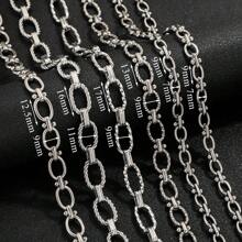 1m Stainless Steel Cuban Chain Gold Plated Oval Handmade Chain Egg Buckle Clip Barbell Stainless Steel Chain Do Not Fade Personalized Punk DIY Necklace Bracelet Jewelry Making Bracelet Necklace Jewelry Chain Jewelry Accessories