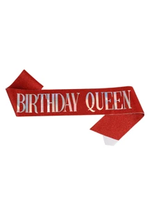 1pc Birthday Sash Ribbon Birthday Queen Double Cloth Material Shining Birthday Headbands Birthday Sash With Pin Happy Birthday Sash Ribbon For Birthday Party Hot Print Magic Font - Multicolor - View 4