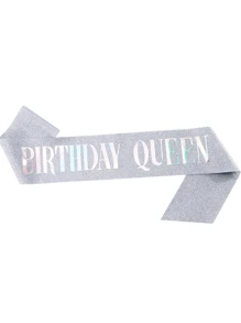 1pc Birthday Sash Ribbon Birthday Queen Double Cloth Material Shining Birthday Headbands Birthday Sash With Pin Happy Birthday Sash Ribbon For Birthday Party Hot Print Magic Font - Multicolor - View 9