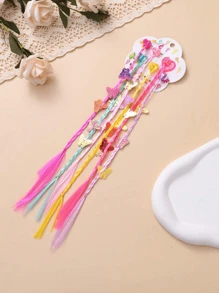 6pcs/Set Kids Colorful Braids Hair Clips, Hair Accessories For Stage Performance