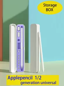 1 pezzo Scatola portaoggetti compatibile con Apple Pencil 1/2 con coperchio, custodia per la punta, adattatore (penna e accessori non inclusi)