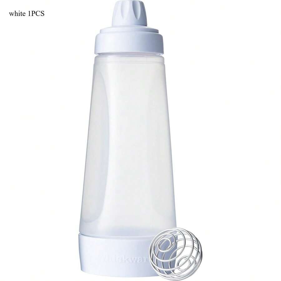 Pancake Batter Dispenser And Mixer With BlenderBall Wire Whisk For Cupcakes, Muffins, Crepes, And More, White Bakeware Utensils - 白色 - 查看 1