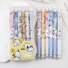 Sanrio 6pcs Sanrio Gel Pen 0.55mm Refill Hello Kitty Kuromi Melody Cartoon Quick-Dry Ballpoint Study Stationery Supplies Gift For Kids/Ballpoint Pens School Supplies Anime Cartoon School Supplies,Preppy Stationery,Hello Kitty Items>Kids Writing Tools,Kuromi Office Supplies,Back To School
