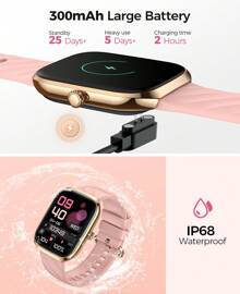 Smart Watch For Men Women, 2.06" HD AMOLED Screen Smartwatch (Answer/Make Calls), All Day Heart Rate Blood Pressure Blood Oxygen Sleep Monitor, IP68 Waterproof 114+ Sport Mode Fitness Watch Android IOS