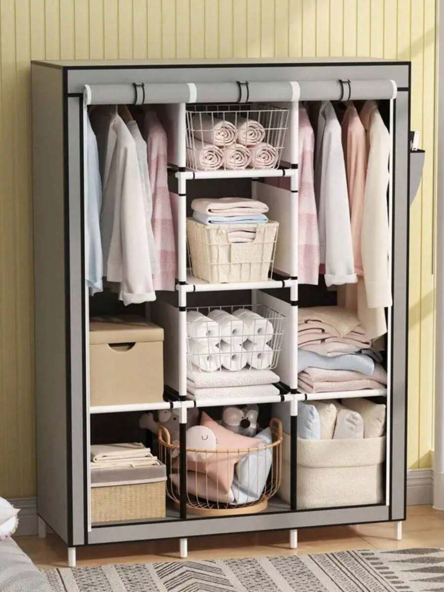 Armario portátil organización de armarios y almacenamiento para guardarropas, 3 columnas - Multicolor - Ver 1