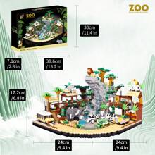 Zoo - Comprehensive Park Block Toy Kit Large Zoo, Ornamental Micro Building Mini Blocks, Home Decoration Happy Birthday Gifts(4800pcs) - 彩色 - 查看 2