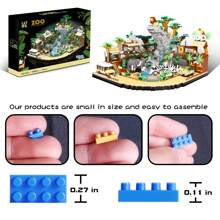 Zoo - Comprehensive Park Block Toy Kit Large Zoo, Ornamental Micro Building Mini Blocks, Home Decoration Happy Birthday Gifts(4800pcs) - 彩色 - 查看 3