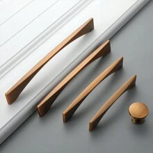 1 件咖啡色拉手，斯堪的纳维亚现代简约拉手，欧洲复古家具橱柜门五金 - 咖啡色 - 查看 2