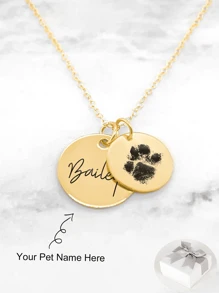 宠物爪印名字雕刻项链、个性化纪念狗友谊项链、猫爪雕刻、给她的礼物、定制宠物珠宝、女朋友礼物、适合女性、给朋友、情侣和家人的个性化礼物、特殊设计生日礼物珠宝、送给女朋友、妈妈、家人、朋友的礼物，用于周年纪念、生日、日常佩戴、舞会、母亲节、情人节、毕业典礼、婚礼、金色、时尚、多彩、复古、时髦、简约、Y2k、2000 年代时尚、定制、个性化、独特、送给他的理想礼物、送给她、她、男朋友、女朋友、爸爸、妈妈、家人、朋友的理想礼物、周年纪念、生日、毕业典礼、舞会、派对、女士珠宝 - 彩色 - 查看 1