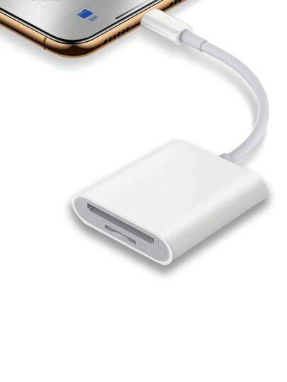 2-In-1 High-Speed Data Transfer Card Reader, Supports TF/SD Cards, Convertible Type-C/Lightning Interface, OTG Function