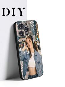 1pc Customizable TPU Black Phone Case Suitable For /Apple//OPPO, Suitable For Friends, Family, Babies, Pets, Cartoons, Landscapes, Beaches, Swimming, Flower S, Fashion, Colorful, Matching Phone Case, Minimalist, Retro Customization, Personalized, Unique, Customized Gift For Him, Boyfriend, Girlfriend, Family, Friends, Grandparents, Couples, Ideal Gifts For Her Couple