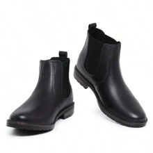 Men's Chelsea Boot Leather Short Shaft Boot Soft Rubber Sole Modern For Countryside Farm Sair 535 Schiareli - 黑色 - 查看 5