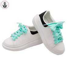 1 Paar einfarbige breite Schnürsenkel, 2,5cm flache Schnürsenkel für Sneaker