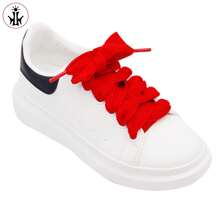 1 Paar einfarbige breite Schnürsenkel, 2,5cm flache Schnürsenkel für Sneaker