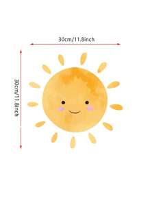 1/2/3pcs Cartoon Sun Print Wall Stickers, Home Decor For Kids Room - Multicolor - View 3