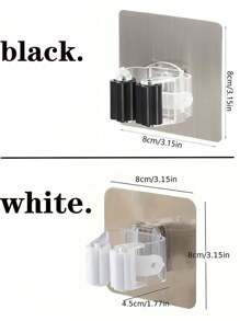 8/6/4/1pc Mop Clip Organizer With Hooks, Multifunctional Mop & Broom Holder Wall Mounted Waterproof Non-Slip Tool Storage Rack, Suitable For Home, Bathroom, Kitchen, Garden And Garage