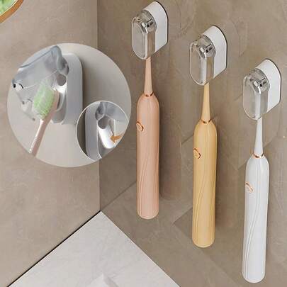 Giá đựng bàn chải đánh răng phòng tắm (1/2/4 chiếc), thiết kế có nắp che bụi, dễ lấy, không cần khoan, phù hợp với bàn chải đánh răng người lớn (màu ngẫu nhiên) - Phụ kiện phòng tắm