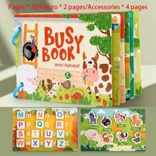 Children's Christmas Gift Paste Book Quiet Book Cognitive BookEnlightenment Early Education Cartoon Quiet Sticker Book Cognitive Quiet Book Animal Ocean Quiet Book Quiet Sticker Book Tear Pull Paste Quiet Book - Multicolor - View 15