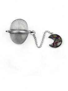 1pc 304 Stainless Steel Tea Infuser With Crystal Stone, Extended Chain Hook, Tea Ball Strainer, For Loose Leaf Tea, Spices, Condiments, Gift For Tea Lovers, Crystal Moon Decor Craft Back To School