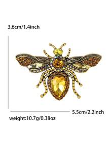 Crystal Bee Brooch For Women Men Insect Pin Suit Dress Pin Accessories Party Banquet Jewelry Gift