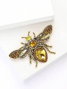 Crystal Bee Brooch For Women Men Insect Pin Suit Dress Pin Accessories Party Banquet Jewelry Gift
