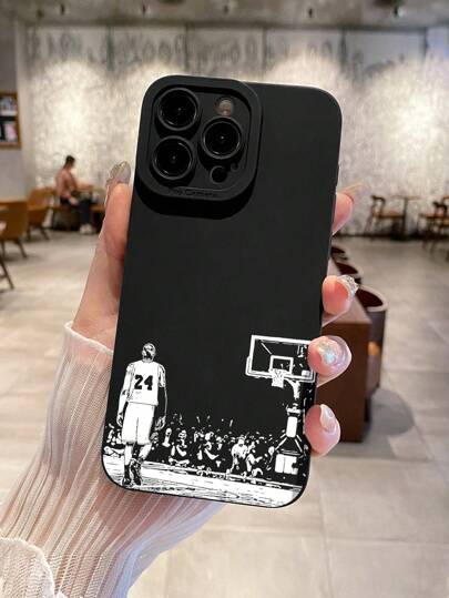 24 篮球主题手机壳，TPU 防震，带镜头保护，兼容 和 Galaxy