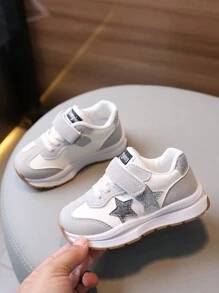 1 双休闲舒适防滑耐磨钩环设计幼儿运动鞋，适合四季户外运动 - 灰色 - 查看 3