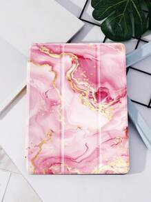 Ayotu 1 pièce Étui de protection pour tablette au motif marbre rose, compatible avec Samsung, Apple et Redmi, avec fente pour crayon, prenant en charge la fonction de veille/réveil automatique - Multicolore - Voir 4