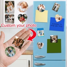 Customized Refrigerator Magnets, Personalized Photo Refrigerator Magnets, Kitchen, Whiteboard, Home Decor, Office, Gifts, High Quality, Fashionable Customization, Personalized, Unique, Ideal Gift For Boyfriend/Girlfriend, Valentine's Day, Anniversary, Wedding, Living Room, Home, Multi-Functional, High Quality, Colorful, Modern, Customized, Personalized - Fridge Magnets - View 1