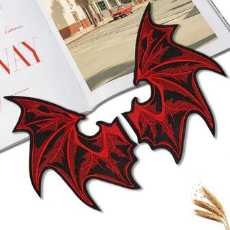 1 Pair Of Large Size Devil Wings Embroidered Patches