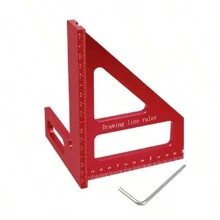 Woodworking Marking Ruler, Square Ruler, Angle Ruler, Triangle Ruler, Marking Tool, Marking Guide, Angle Protractor, Aluminum Alloy Ruler - Multicolor - View 9