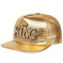 1 件女式 KING Snapback 帽子，皮革字母印花嘻哈帽，可调节户外太阳帽，适合春季、秋季旅行、海滩度假 - 彩色 - 查看 9