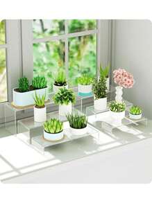 1pc Transparent Acrylic Display Stand, Rectangular Acrylic Shelf Suitable For Vendor Event, Paper Cups, Cupcakes, Perfume
