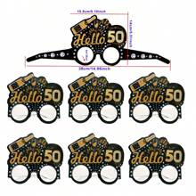 6pcs/Set Gold & Black Birthday Party Glasses For 18th/20th/21st/30th/40th/50th/60th/70th Birthday Photo Props, Suitable For Birthday Parties, Anniversary Celebrations, And Gatherings