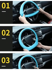 Grip Silicone Steering Wheel Cover - Elastic Glove Fit, Soft Touch, Multi-Color Choices For Car Interior Decor, DIY Accessories